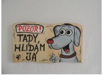 Cedule na plot-přírodní-šedý pes